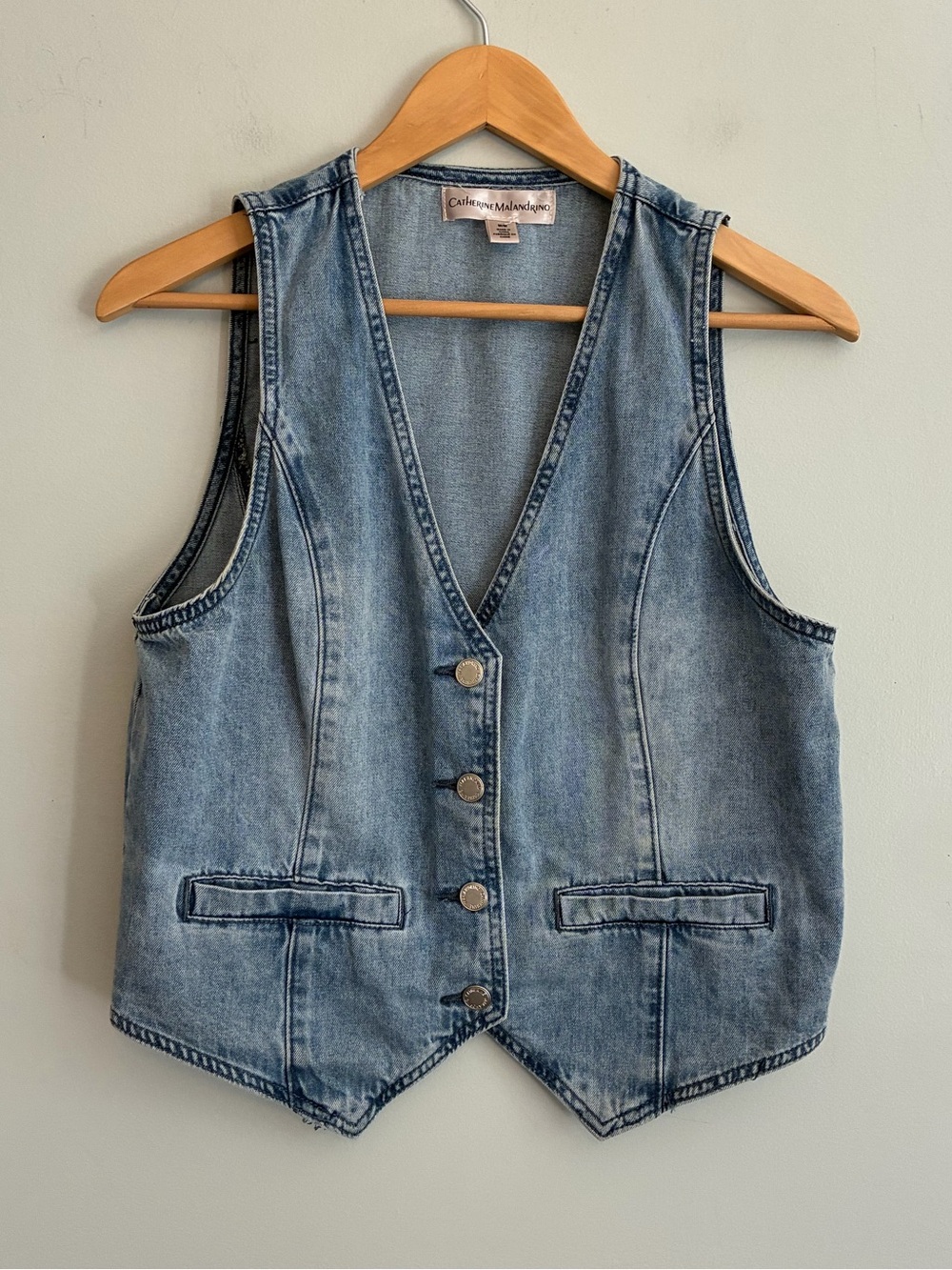 CATHERINE MALANDRINO Denim Vest Size M